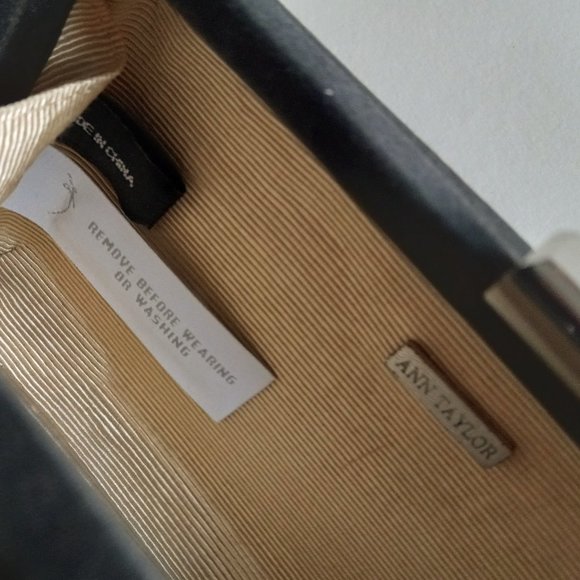 Ann Taylor Black and Gold Beaded Hard Clutch Purse - Picture 8 of 9